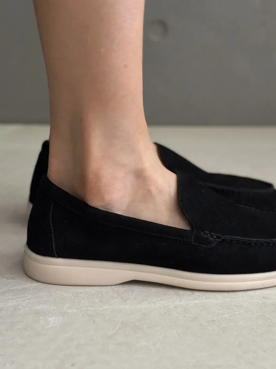 Лоферы женские натуральная замша