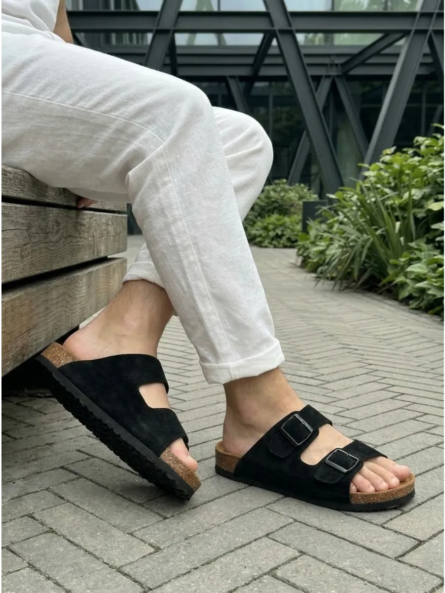 Летние шлепанцы мужские биркенштоки на платформе