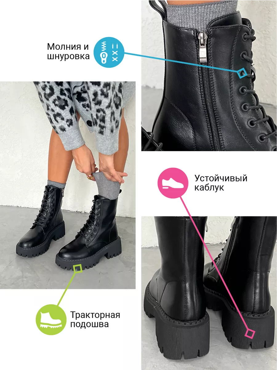 Ботинки женские экокожа