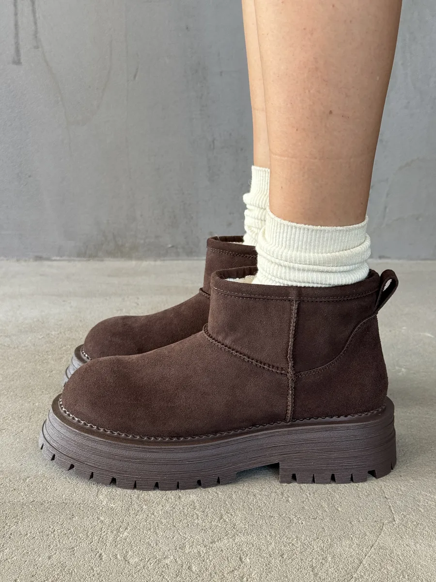 Ботинки женские натуральная замша шерсть