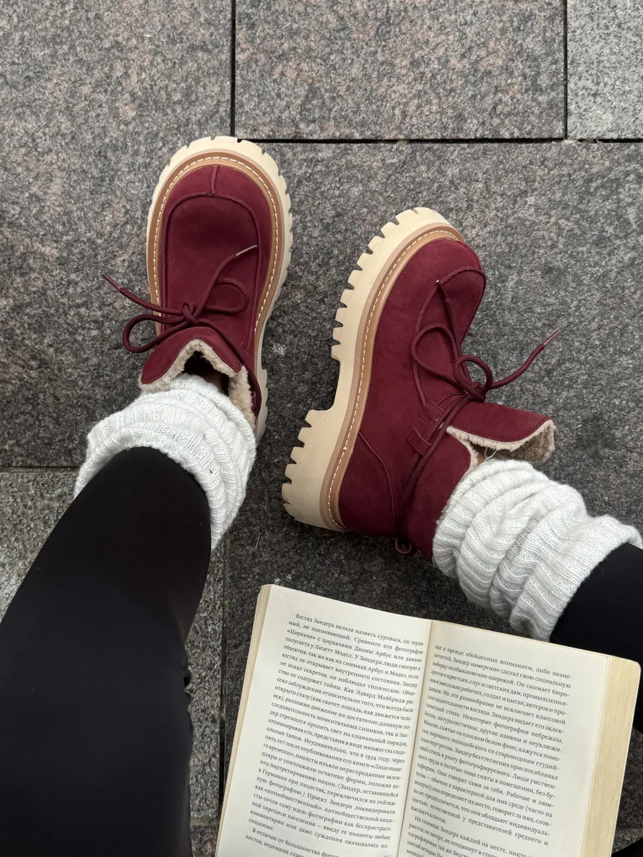 Ботинки женские натуральная замша шерсть