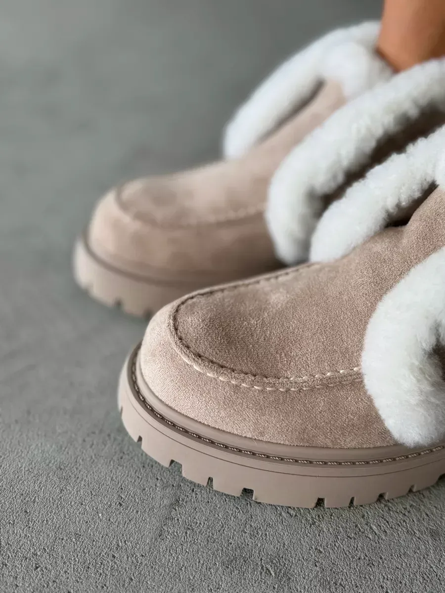 Ботинки женские экозамша шерсть