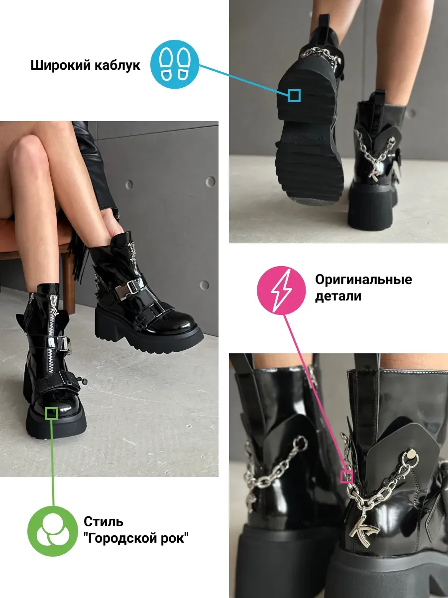 Ботинки женские экокожа