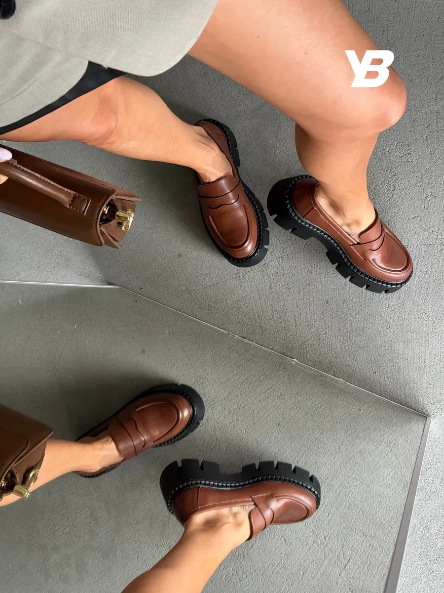 Лоферы на платформе высокой подошве