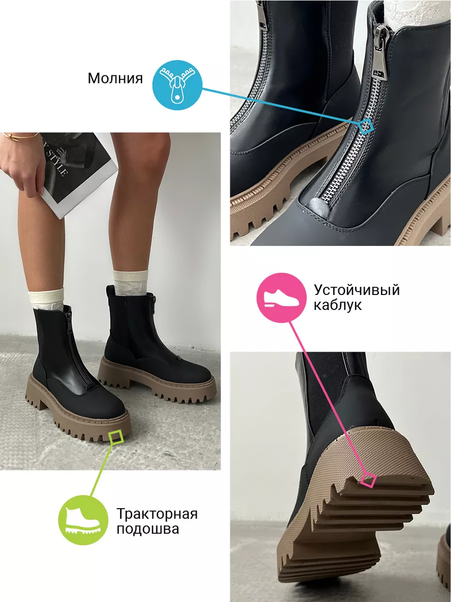 Ботинки женские экокожа