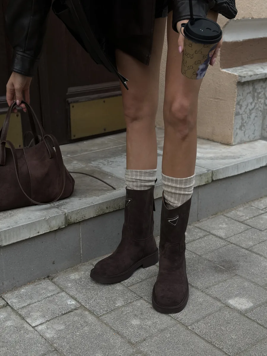 Ботинки женские текстиль шерсть