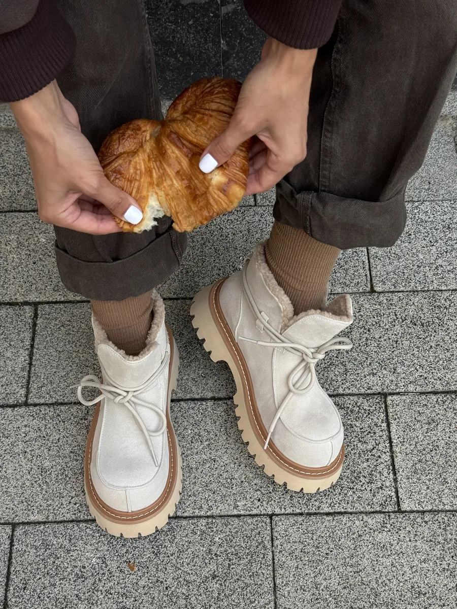 Ботинки женские натуральная замша шерсть