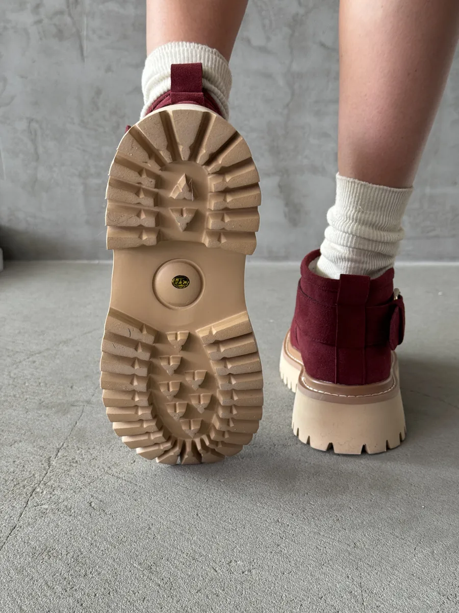 Ботинки женские натуральная замша шерсть