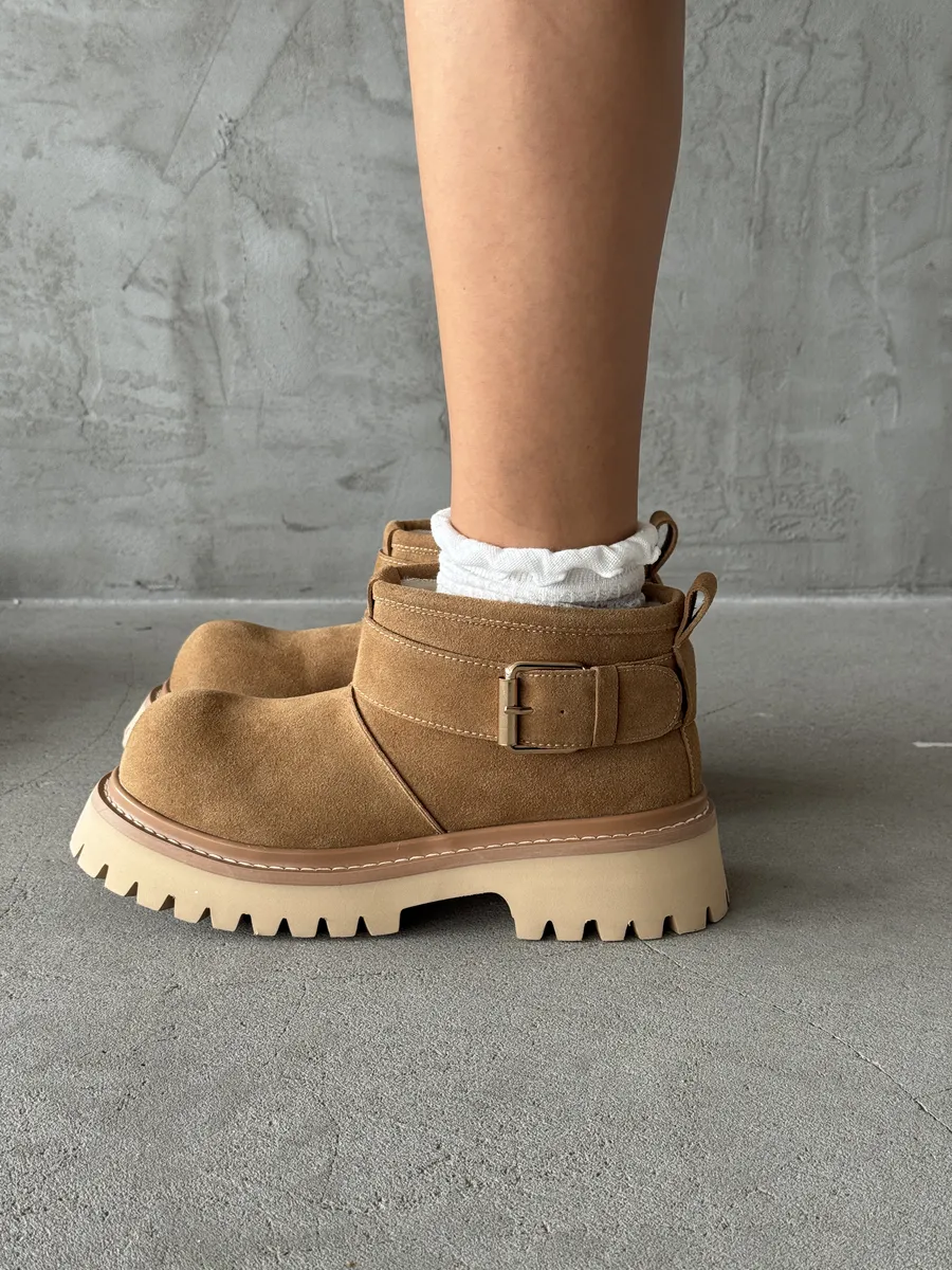 Ботинки женские натуральная замша шерсть