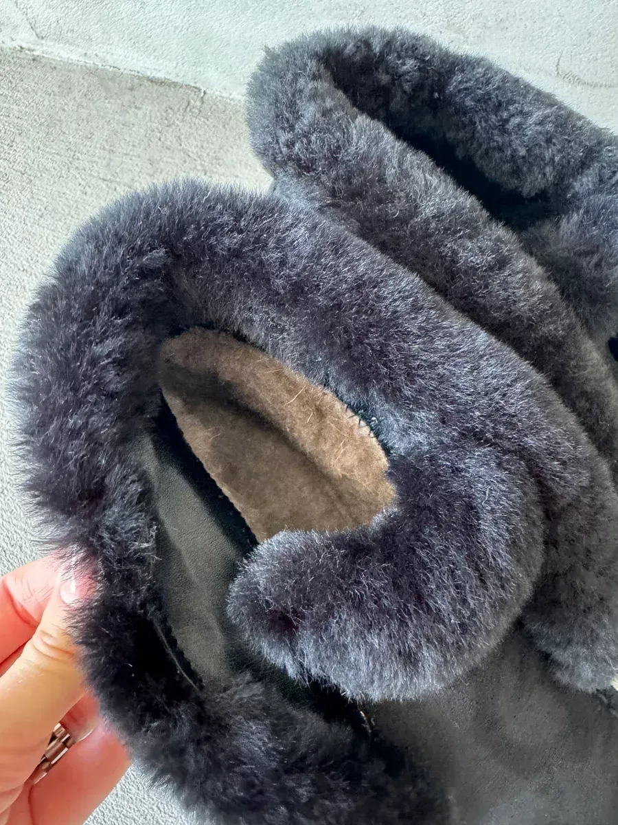 Ботинки женские экозамша шерсть