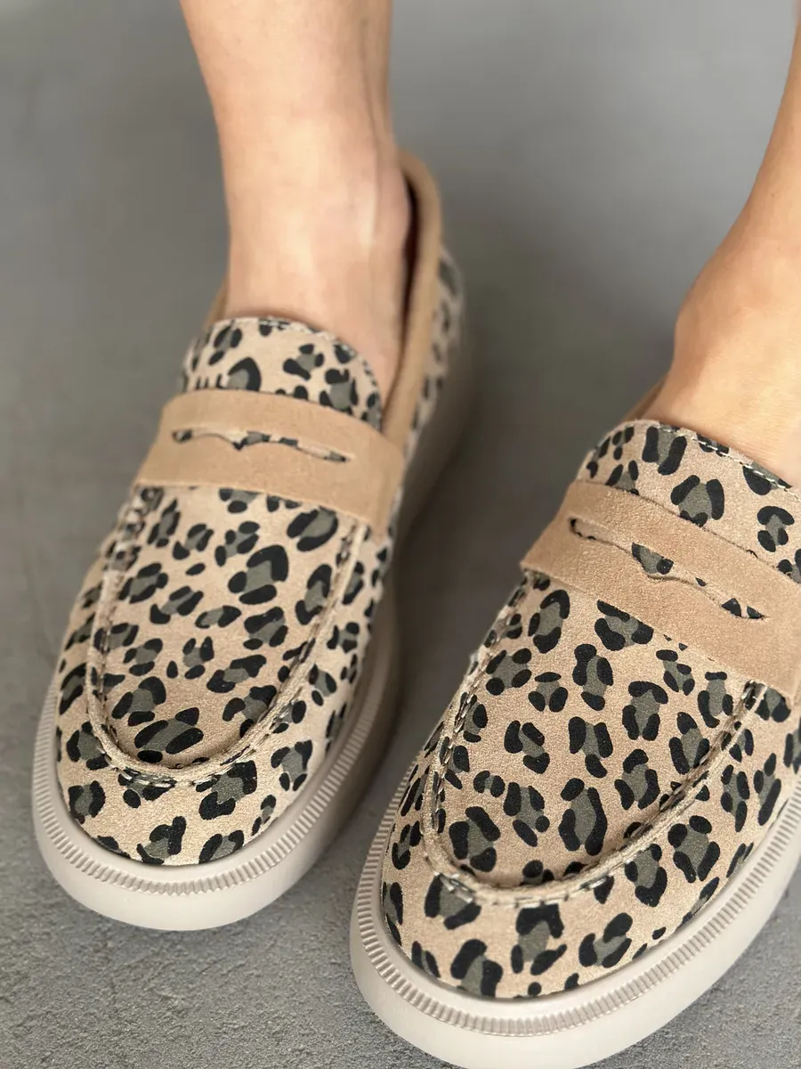 Лоферы женские натуральная замша