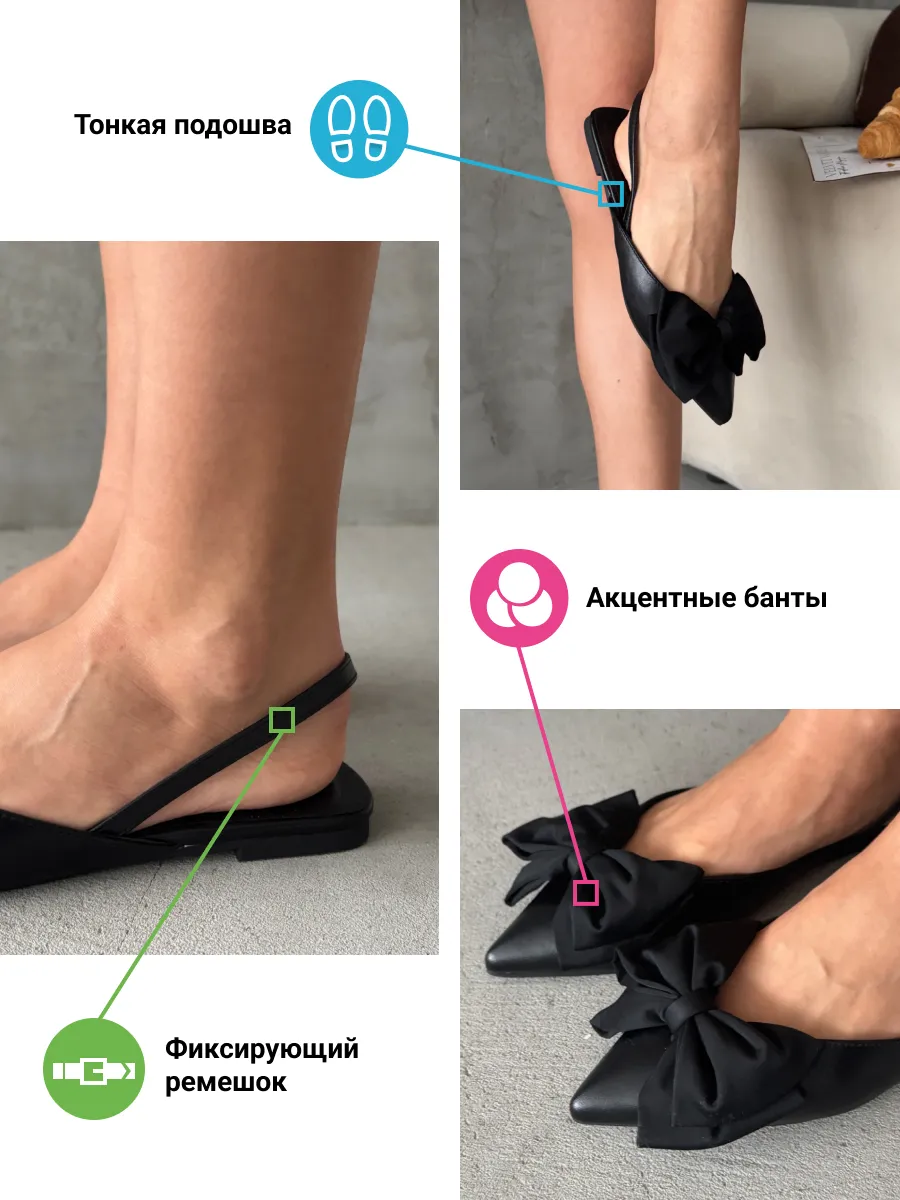 Мюли летние на плоской подошве