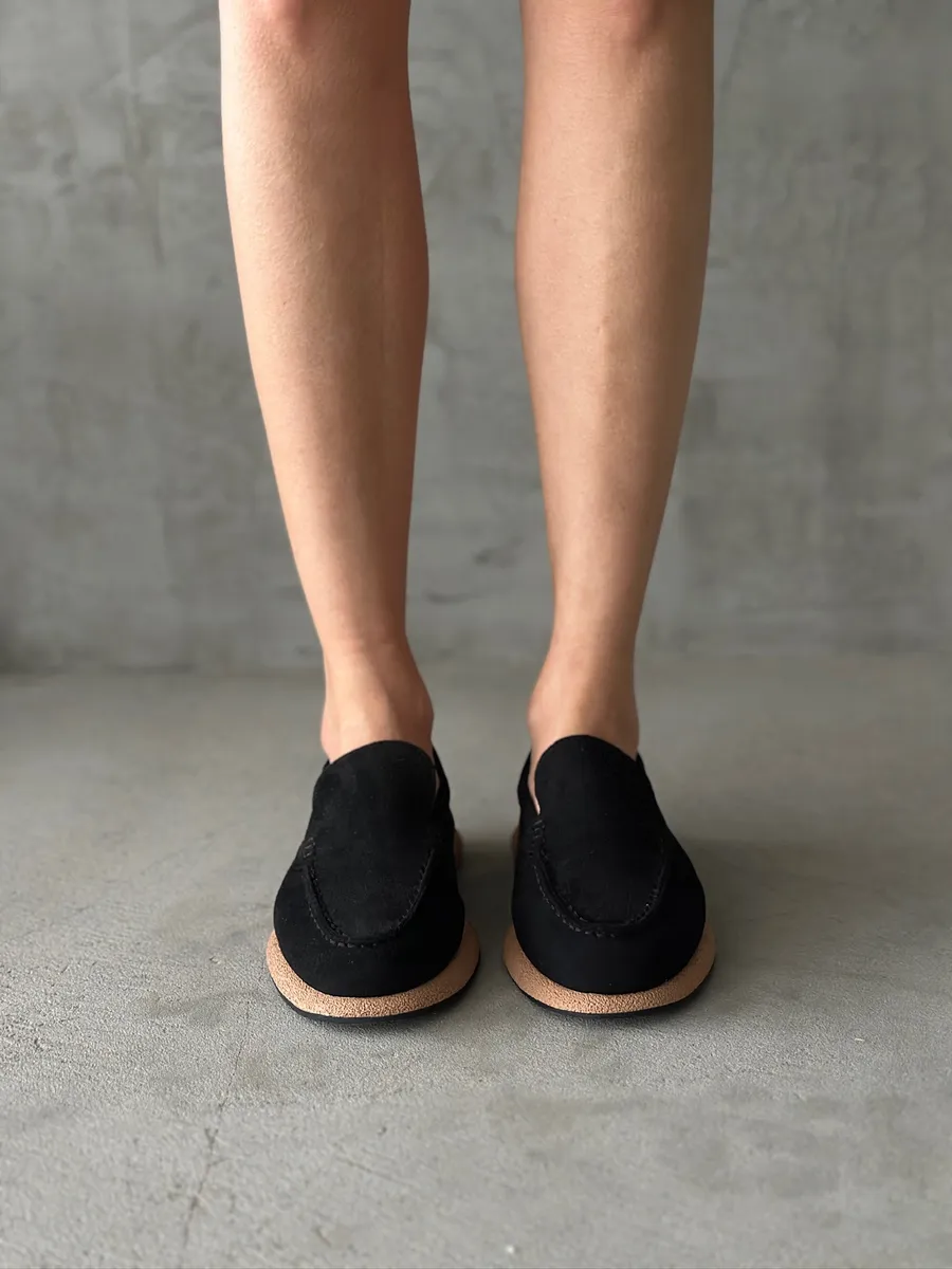 Лоферы женские экозамша