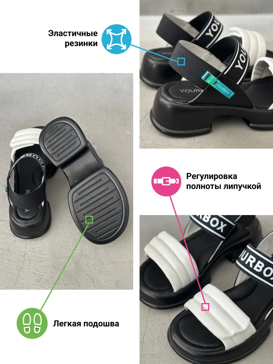 Летние босоножки на толстой подошве