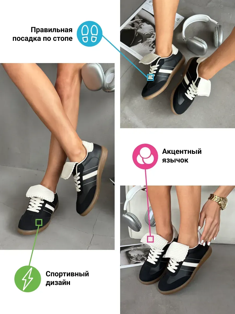 Кеды женские экокожа