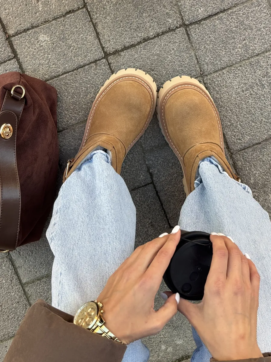 Ботинки женские натуральная замша шерсть