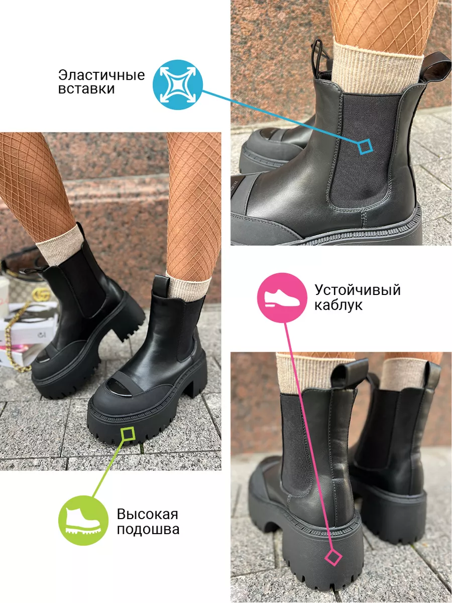 Ботинки женские экокожа
