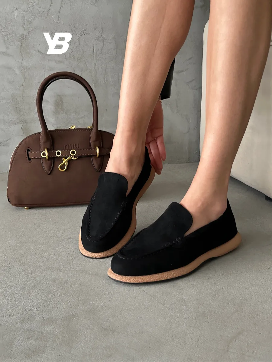 Лоферы женские экозамша