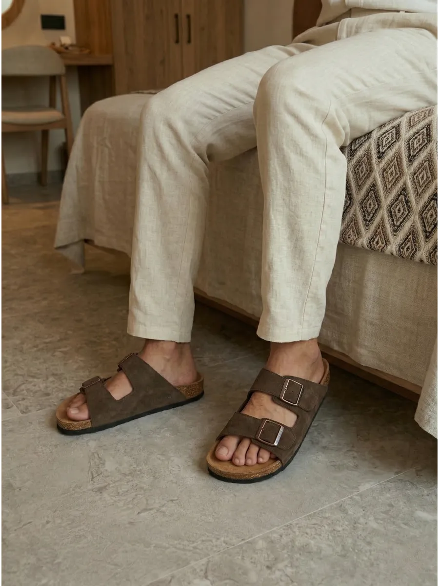 Летние шлепанцы мужские биркенштоки на платформе