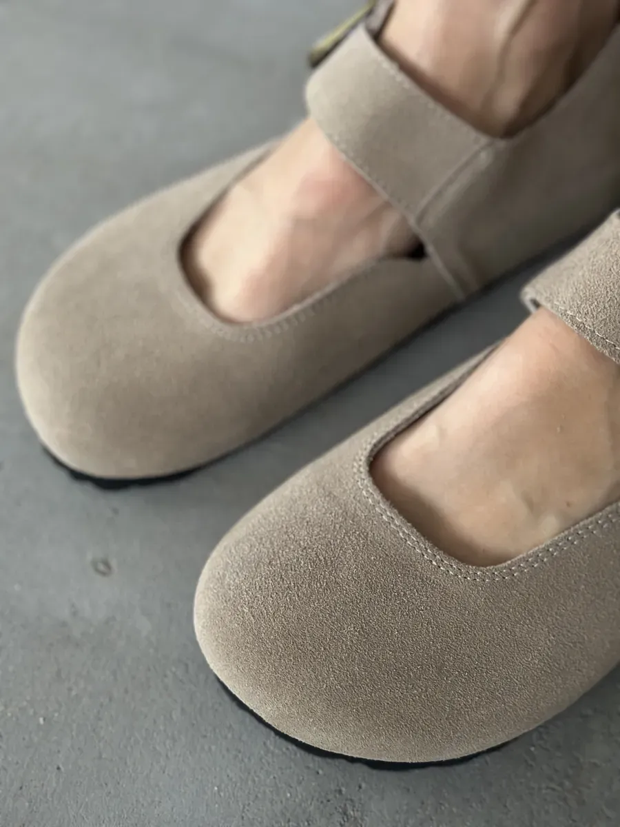 Балетки женские натуральная замша
