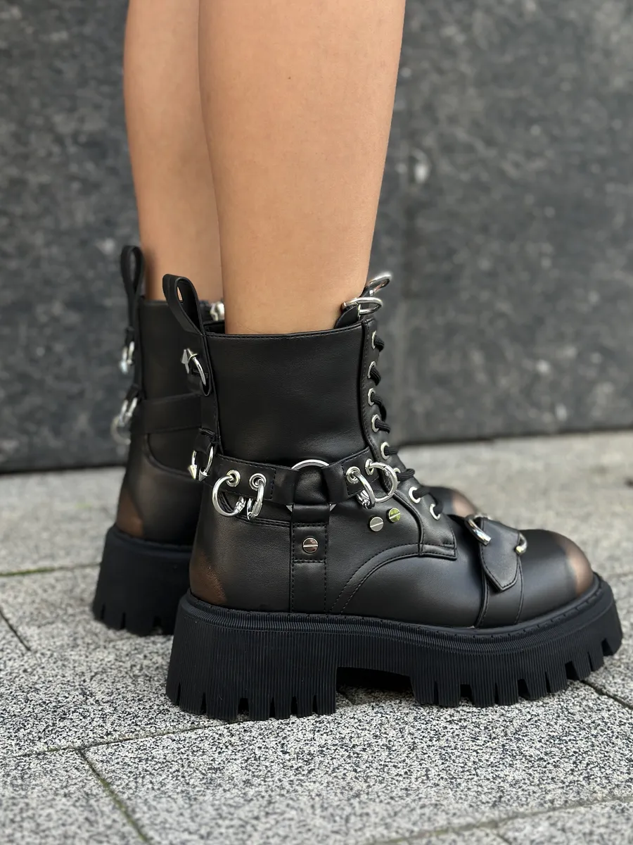 Ботинки женские экокожа шерсть