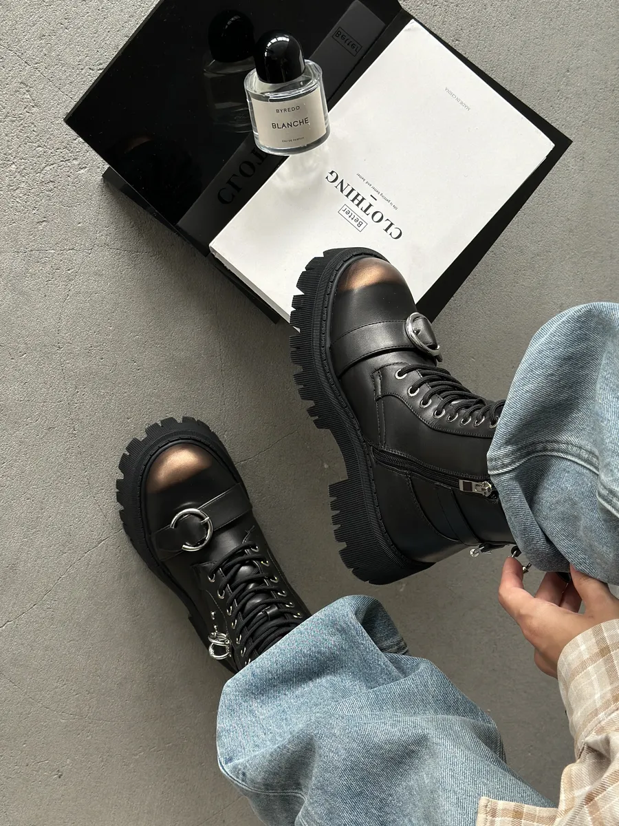 Ботинки женские экокожа шерсть