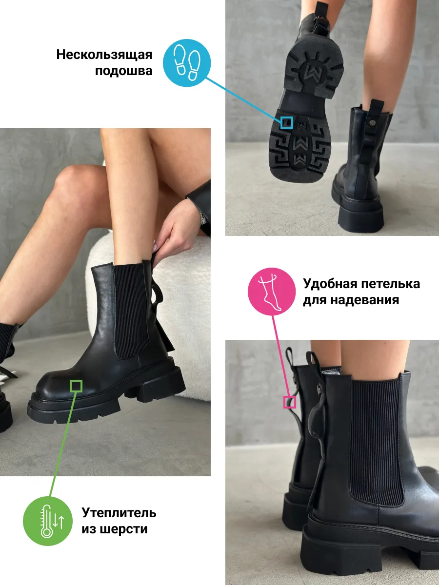 Ботинки женские экокожа