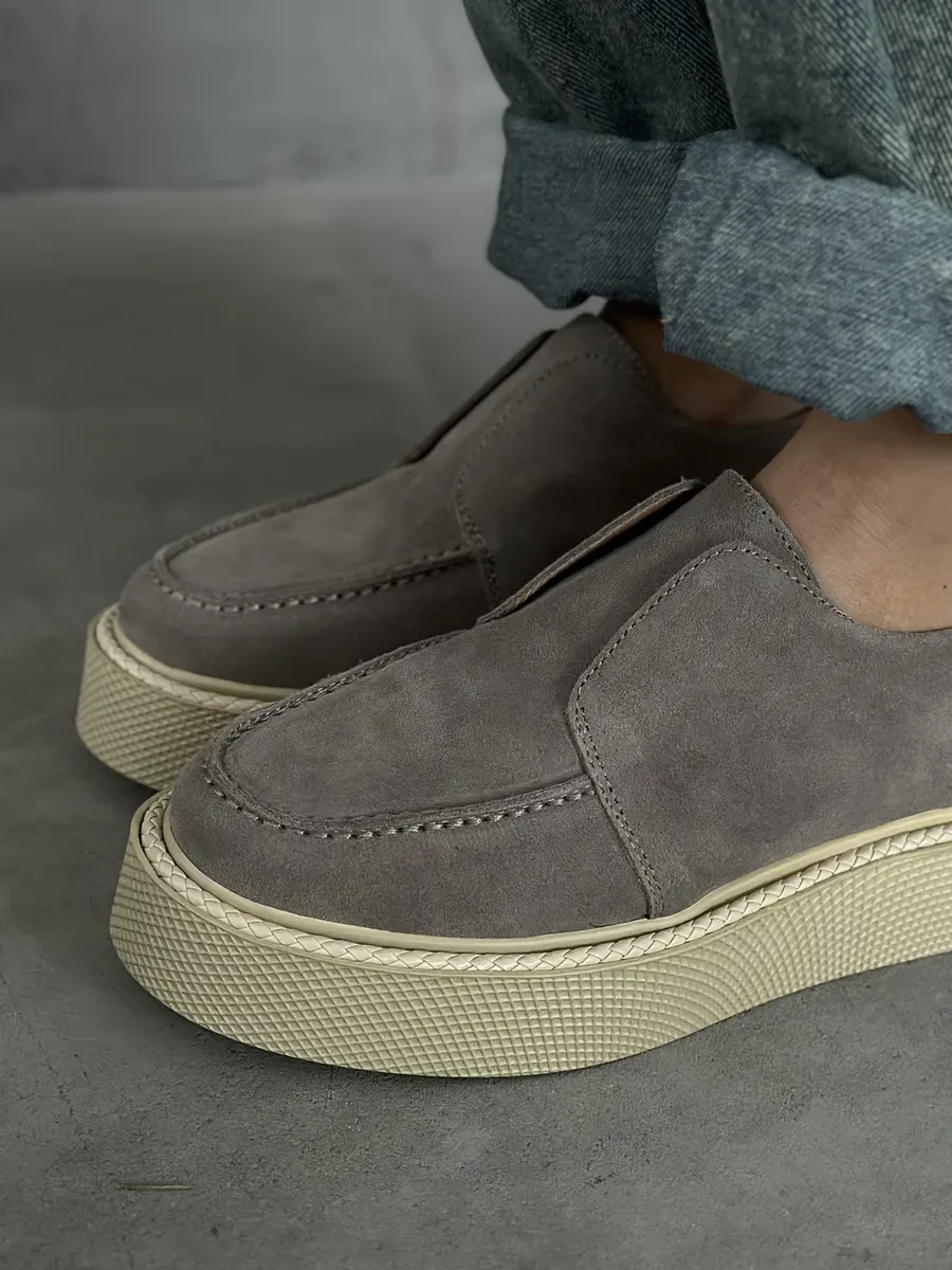 Лоферы женские натуральная замша