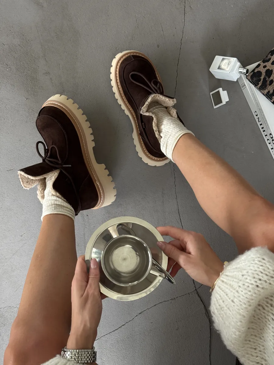 Ботинки женские натуральная замша шерсть