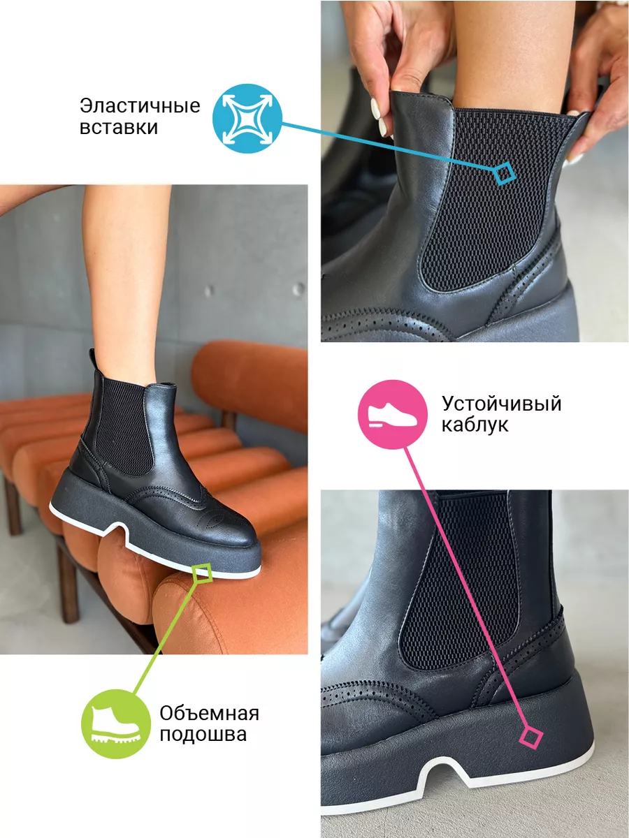 Ботинки женские экокожа шерсть