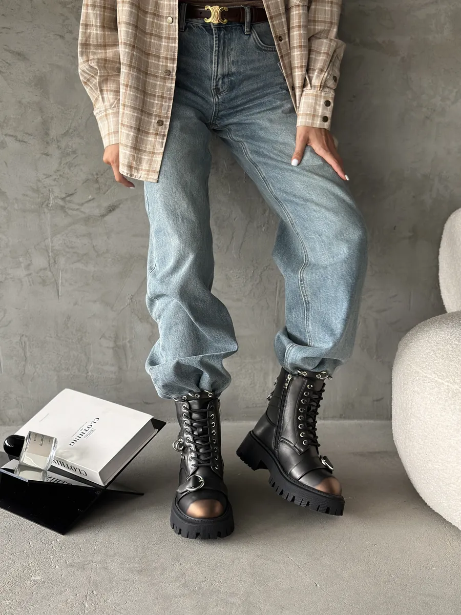 Ботинки женские экокожа шерсть