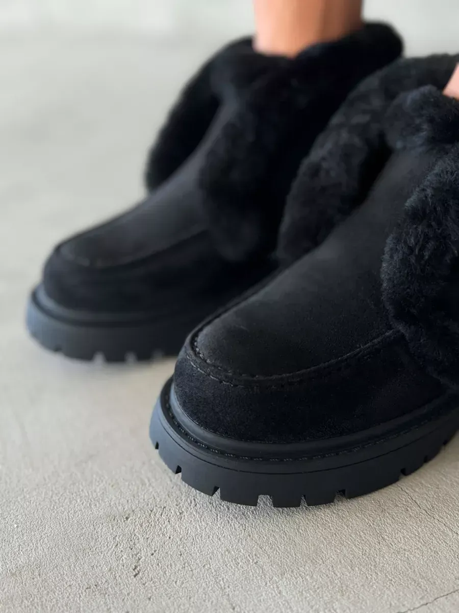 Ботинки женские экозамша шерсть