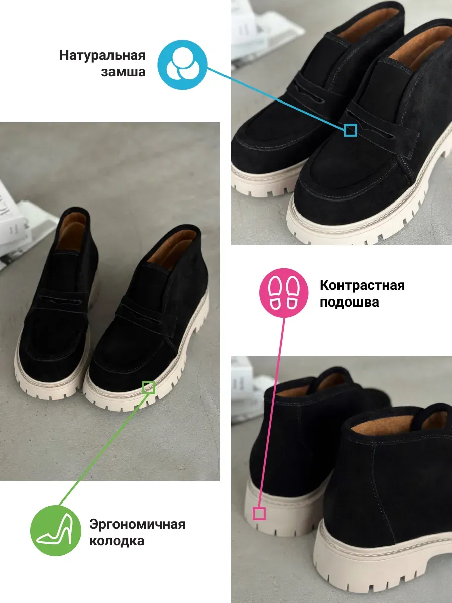Ботинки женские натуральная замша