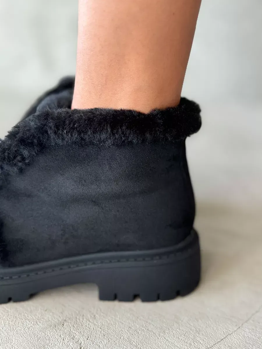 Ботинки женские экозамша шерсть