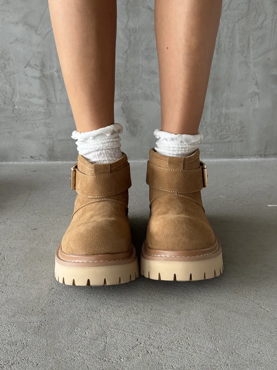 Ботинки женские натуральная замша шерсть