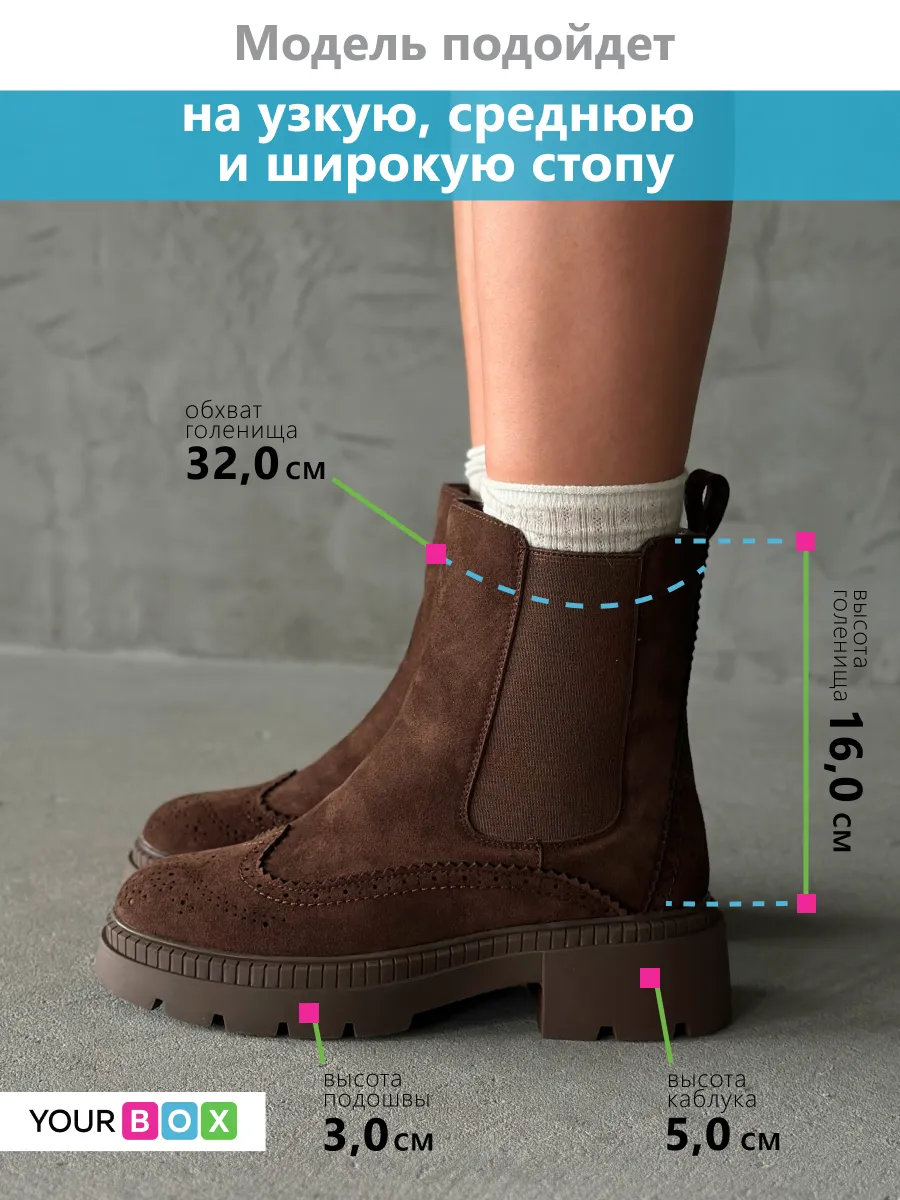Зимние ботинки челси на платформе