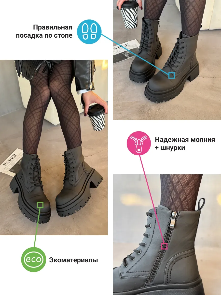 Ботинки женские экокожа