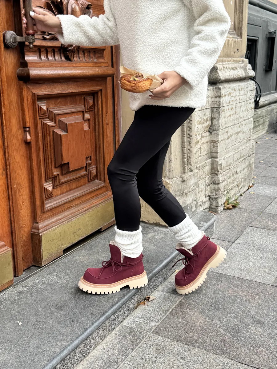 Ботинки женские натуральная замша шерсть