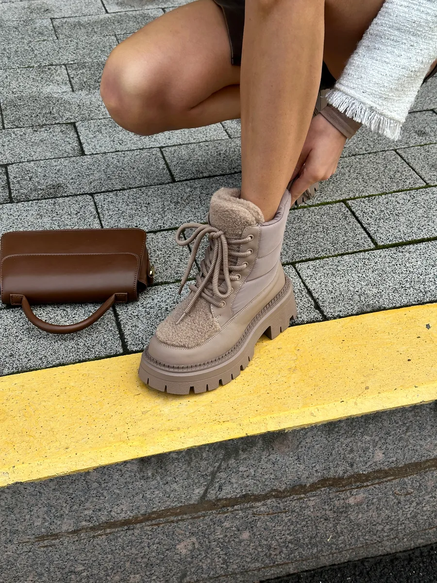 Ботинки женские текстиль шерсть