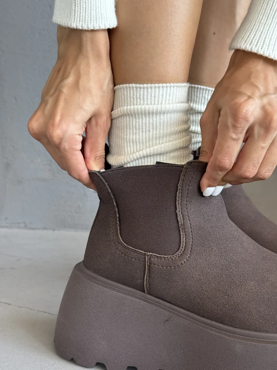 Ботинки женские текстиль шерсть