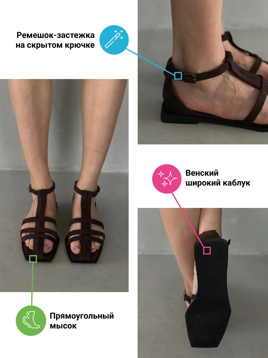 Летние босоножки женские с закрытым носом