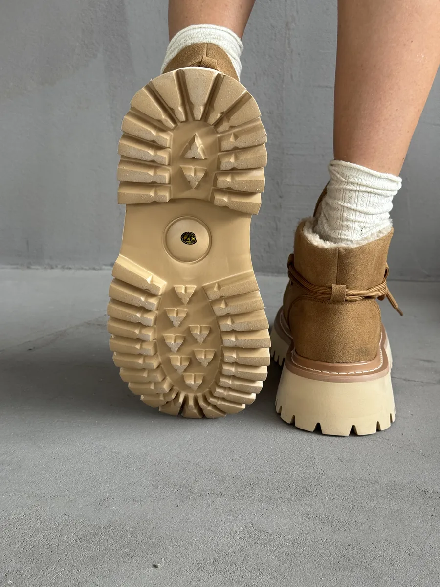 Ботинки женские натуральная замша шерсть