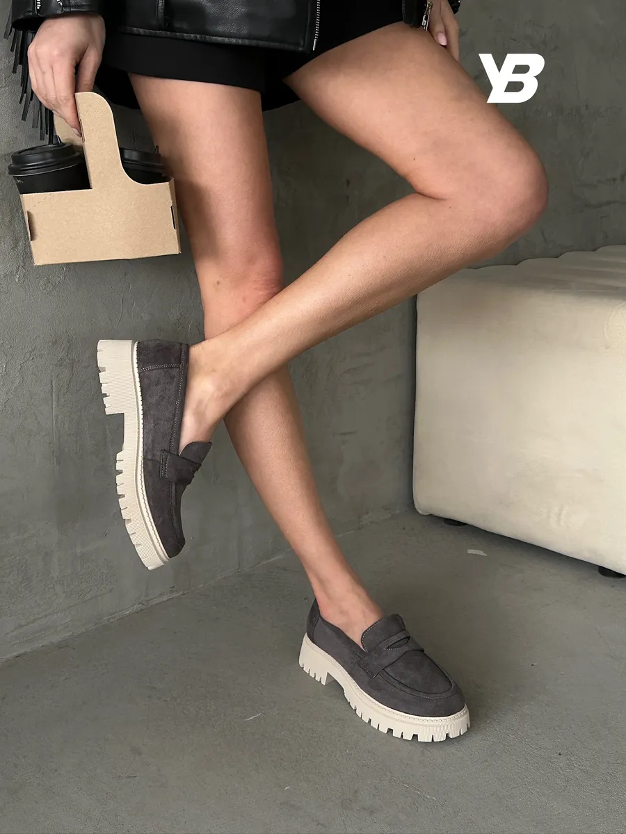 Лоферы женские экозамша