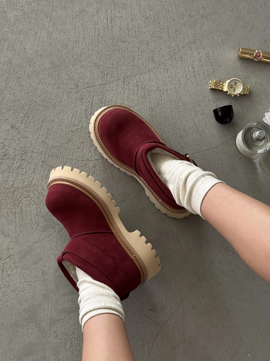 Ботинки женские натуральная замша шерсть