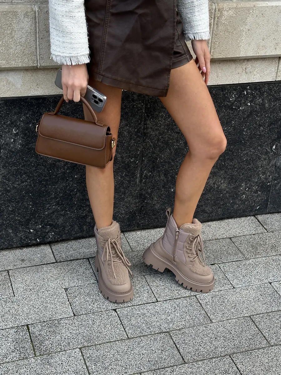 Ботинки женские текстиль шерсть