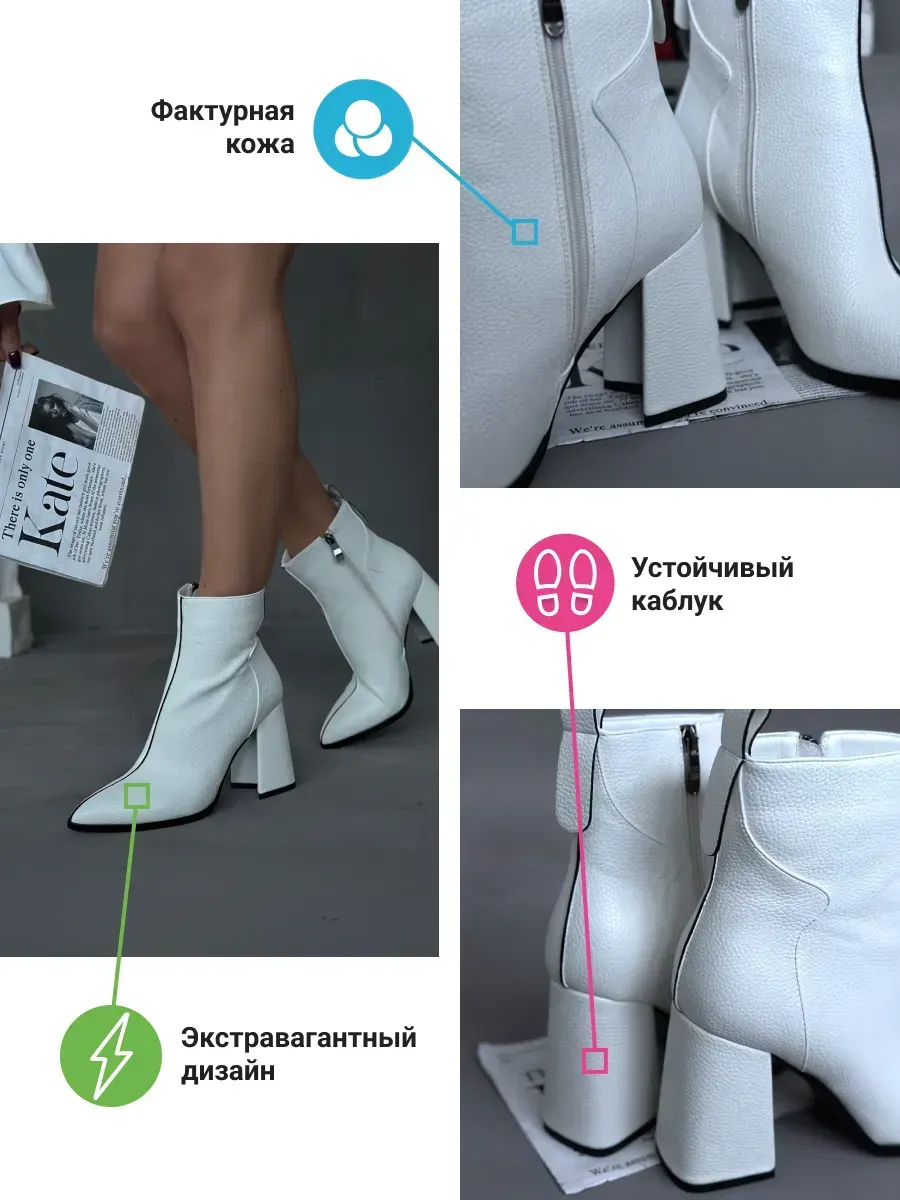 Ботильоны женские экокожа