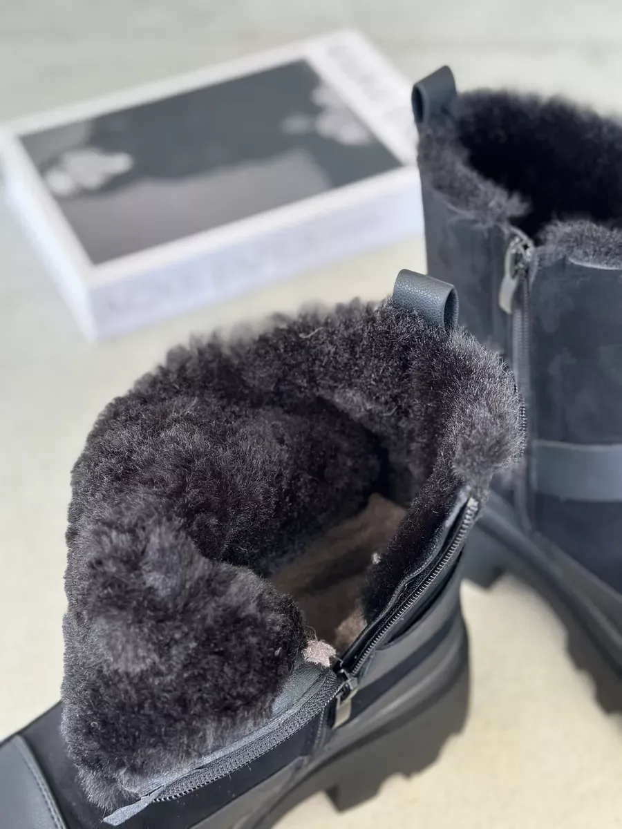 Ботинки женские экозамша шерсть