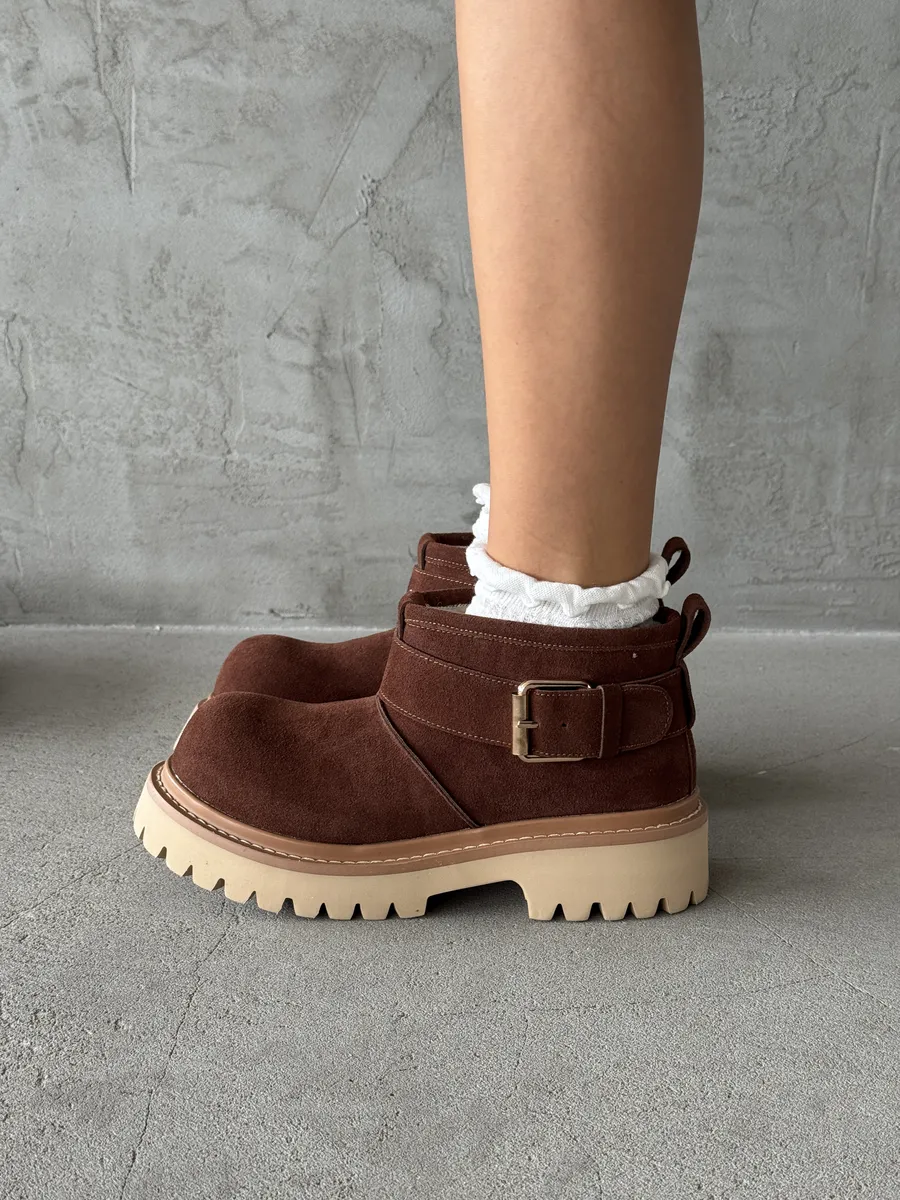 Ботинки женские натуральная замша шерсть