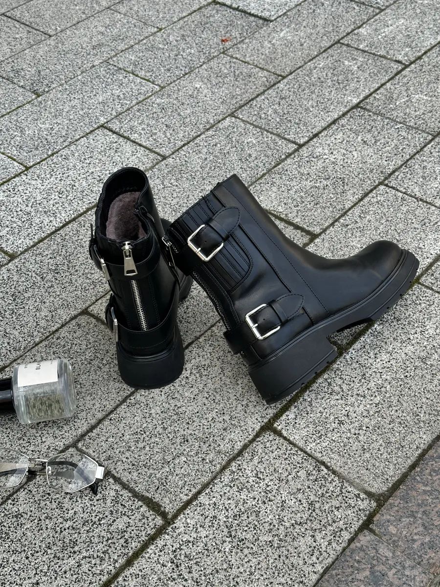 Ботинки женские экокожа шерсть