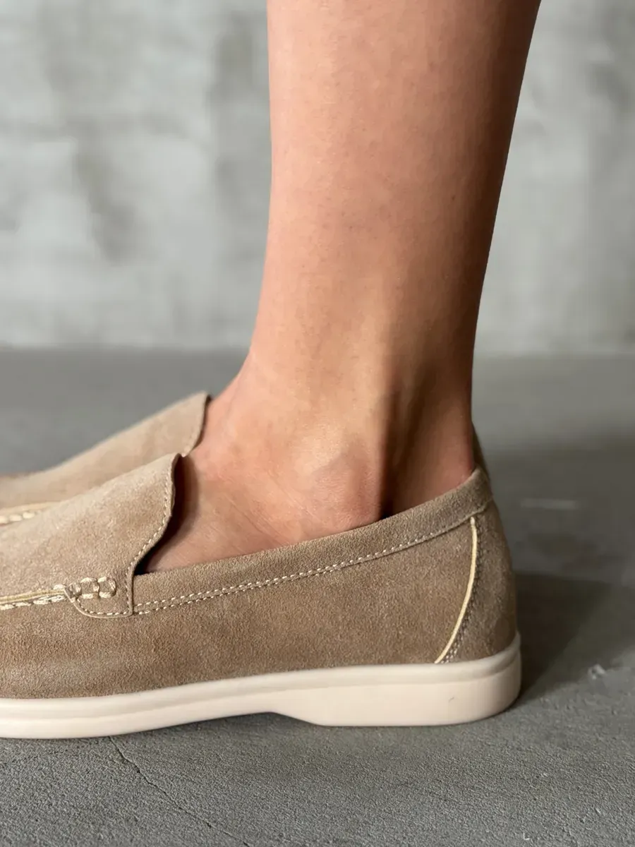 Лоферы женские натуральная замша